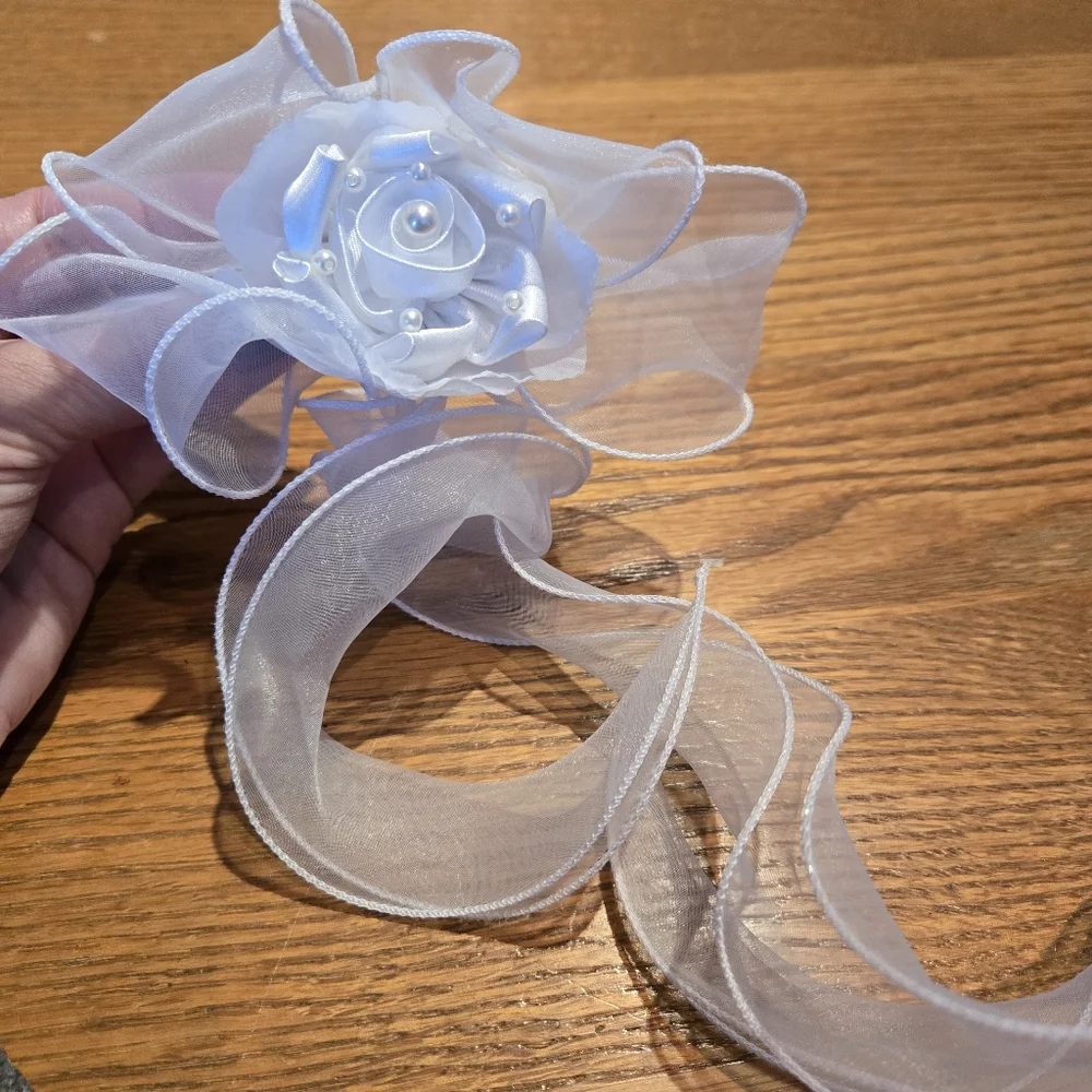 Girl's First Communion/Wedding Party White Hair Clip